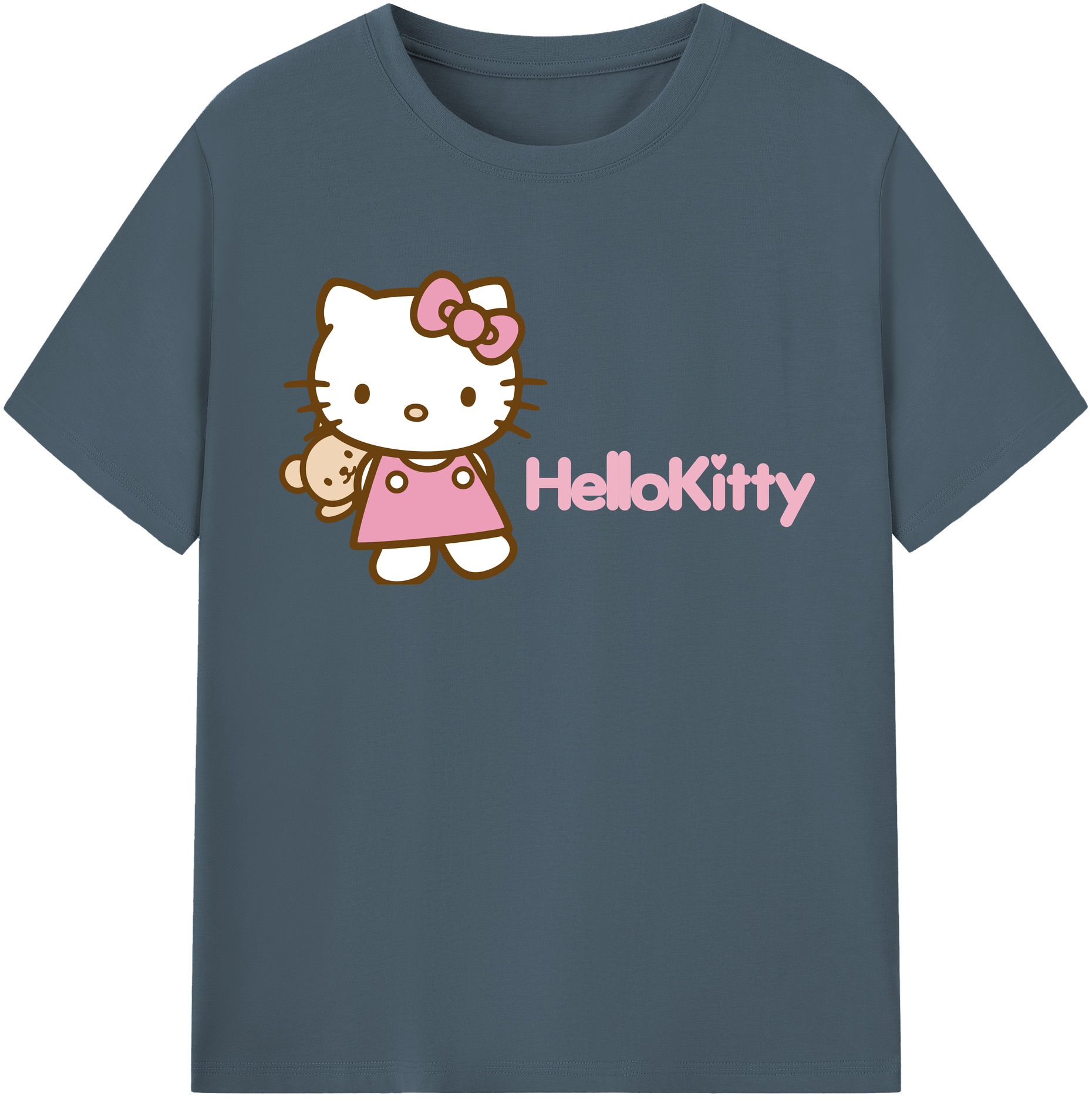 （画像用） Hello Kitty ハローキティ 綿100％半袖Tシャツ（フロントプリント）